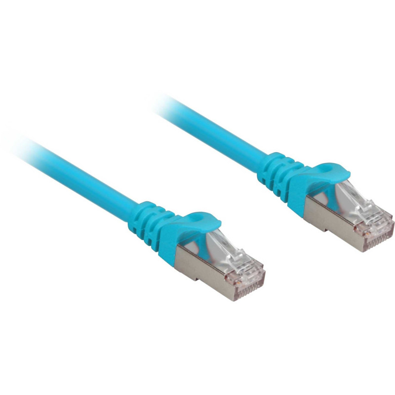 Sharkoon Tinklo kabelis RJ45 CAT6a SFTP LSOH 0.5m Blue