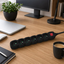 Esperanza ELK218K Power strip 6GN / 3M Black
