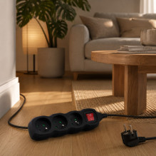 Esperanza ELK211K Power strip 3GN / 3M Black