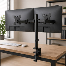 Esperanza ERW018 Desk mount for two monitors 10-27'' up to 8kg Esperanza ERW018 Desk mount for two monitors 10-27'' up to 8kg