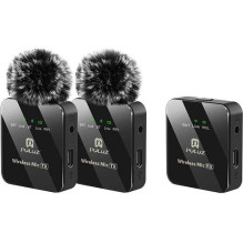 Puluz PU3154B Wireless Lavalier Microphone 2 TX + 1 RX