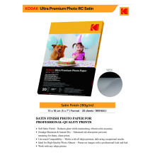 „Kodak Ultra Premium“ fotopopierius, 280 g, atlasinis, 13 x 18 cm, 20 lapų „Kodak Ultra Premium“ fotopopierius, 280 g, atlasinis, 13 x 18 cm, 20 lapų