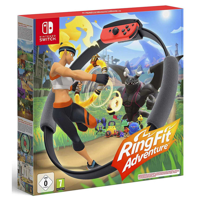 „Nintendo Ring Fit Adventure“ su kojos dirželiu ir „Ring-Con“ jungikliu