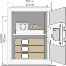 Yale Yale YSV / 390 / DB2 Biuras Safe 40 l Plieninė juoda Yale Yale YSV / 390 / DB2 Biuras Safe 40 l Plieninė juoda