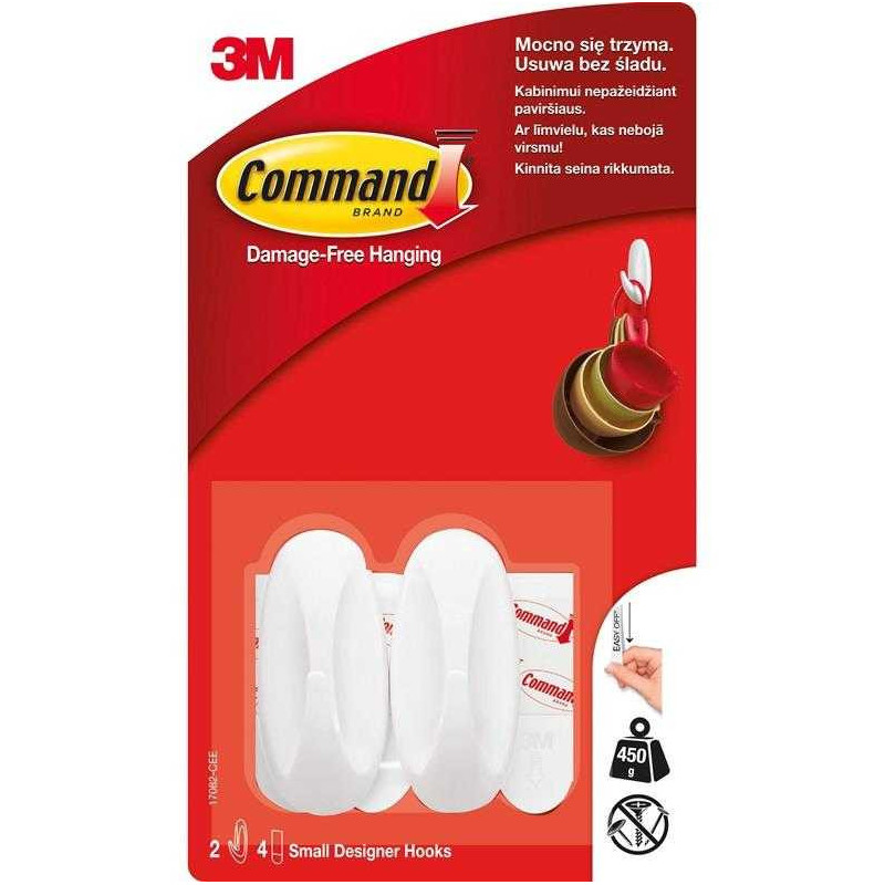 3M COMMAND 17082 HOOKS / S SIZE 450KG 2-P