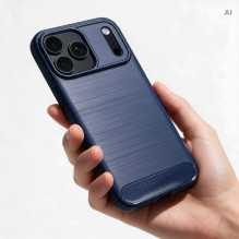 iPhone 18 Pro Max / 17 Pro Max dėklas Carbon 2.0, tamsiai mėlynas iPhone 18 Pro Max / 17 Pro Max dėklas Carbon 2.0, tamsiai mėlynas