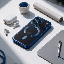 Case for iPhone 18 Pro Max / 17 Pro Max Electro Mag Cover compatible with MagSafe navy blue