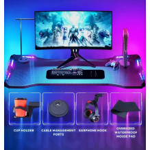 DOWINX RGB žaidimų kompiuterio stalas 48inch ( 122x60X75cm ) + nuotolinio valdymo pultas