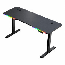 Kompiuterinis žaidimų stalas 140 × 60 cm su elektriniu aukščio reguliavimu 73–118 cm, anglies pluošto imitacijos pavirši Kompiuterinis žaidimų stalas 140 × 60 cm su elektriniu aukščio reguliavimu 73–118 cm, anglies pluošto imitacijos pavirši