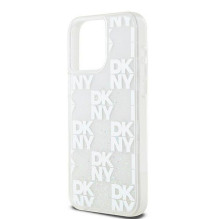 DKNY dėklas, skirtas IPHONE 15 Pro Max DKHCP15XLCPEPT ( DKNY HC skysti blizgučiai su languotu raštu), baltas DKNY dėklas, skirtas IPHONE 15 Pro Max DKHCP15XLCPEPT ( DKNY HC skysti blizgučiai su languotu raštu), baltas