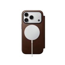 NOMAD odinis dėklas, skirtas IPHONE 18 Pro / 17 Pro suderinamas su „MagSafe“ (modernus odinis dėklas iš ECCO odos), ruda