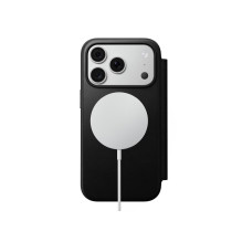 NOMAD odinis dėklas, skirtas IPHONE 18 Pro / 17 Pro suderinamas su „MagSafe“ (modernus odinis dėklas iš ECCO odos), juod