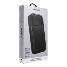 NOMAD odinis dėklas, skirtas IPHONE 18 Pro / 17 Pro suderinamas su „MagSafe“ (modernus odinis dėklas iš ECCO odos), juod