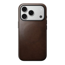 NOMAD leather case for IPHONE 18 Pro / 17 Pro compatible with MagSafe (Modern Leather Case Horween Leather) rustic brown
