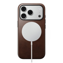 NOMAD leather case for IPHONE 18 Pro / 17 Pro compatible with MagSafe (Modern Leather Case Horween Leather) rustic brown