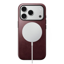 NOMAD leather case for IPHONE 18 Pro / 17 Pro compatible with MagSafe (Modern Leather Case Horween Leather) burgund
