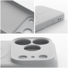 Case for iPhone 18 Pro / 17 Pro Silicone Mag Cover compatible with MagSafe (camera protection) silver