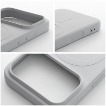 Case for iPhone 18 Pro / 17 Pro Silicone Mag Cover compatible with MagSafe (big hole) silver