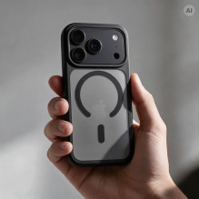 „iPhone 16 Pro“ Forcell „F-Protect Smoke Hybrid Premium Lite“ dėklas, suderinamas su „MagSafe“, juodas „iPhone 16 Pro“ Forcell „F-Protect Smoke Hybrid Premium Lite“ dėklas, suderinamas su „MagSafe“, juodas