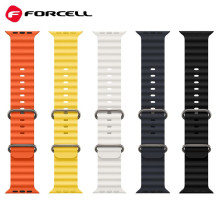 Dirželis Apple laikrodžiui Forcell F-Design FA12 su silikoninėmis skylutėmis, 38 / 40 / 41 mm, juodas