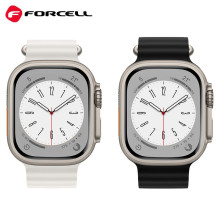 Dirželis Apple laikrodžiui Forcell F-Design FA12 su silikoninėmis skylutėmis, 38 / 40 / 41 mm, juodas