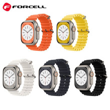 Dirželis Apple laikrodžiui Forcell F-Design FA12 su silikoninėmis skylutėmis, 38 / 40 / 41 mm, juodas