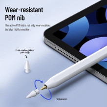 DUX DUCIS rašiklis STYLUS iPad su belaidžiu įkrovimu ir maitinimo ekranu, baltas DUX DUCIS rašiklis STYLUS iPad su belaidžiu įkrovimu ir maitinimo ekranu, baltas