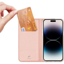 DUX DUCIS piniginės dėklas SKIN PRO, skirtas IPHONE 15 Pro, rožinis DUX DUCIS piniginės dėklas SKIN PRO, skirtas IPHONE 15 Pro, rožinis