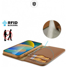DUX DUCIS wallet case HIVO for IPHONE 15 Pro brown