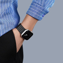 DUX DUCIS dirželis CHAIN magnetinis silikoninis laikrodžiui Apple 38 / 40 / 41 mm juodas DUX DUCIS dirželis CHAIN magnetinis silikoninis laikrodžiui Apple 38 / 40 / 41 mm juodas