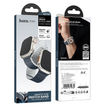 Apple watch band Hoco magnetic silicone 42 / 44 / 45 / 49 mm AS102 midnight blue with gray