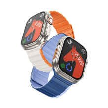 Apple watch band Hoco magnetic silicone 42 / 44 / 45 / 49 mm AS102 starlight with orange