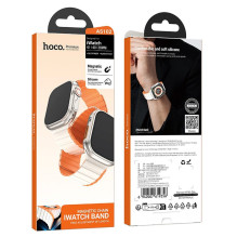 Apple watch band Hoco magnetic silicone 42 / 44 / 45 / 49 mm AS102 starlight with orange