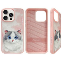 NIMMY dėklas BIG EYED PET 2.0 Cat, skirtas IPHONE 15 Pro, rožinis