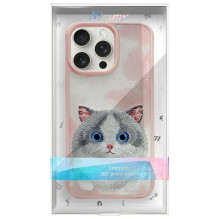 NIMMY dėklas BIG EYED PET 2.0 Cat, skirtas IPHONE 15 Pro, rožinis