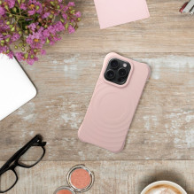 Dėklas iPhone 15 PRO Silicone Zephyr Mag Dangtelis zgodny z MagSafe rožinis