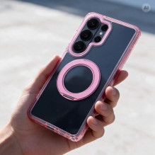 Case for Samsung A17 / A18 Frame Circle Stand compatible with MagSafe pink