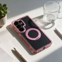 Case for Samsung A27 Frame Circle Stand compatible with MagSafe pink Case for Samsung A27 Frame Circle Stand compatible with MagSafe pink