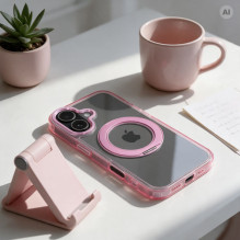 Case for iPhone 13 Frame Circle Stand compatible with MagSafe pink Case for iPhone 13 Frame Circle Stand compatible with MagSafe pink