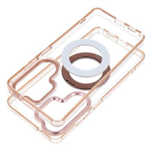 Case for iPhone 17 Frame Circle Stand compatible with MagSafe gold