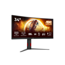 AOC G4 CU34G4 kompiuterio monitorius 86,4 cm (34") 3440 x 1440 pikselių plataus formato „Quad HD“ LED juoda, raudon