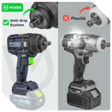 Smūginis veržliasukis - WUBER W04606 20 V 1 000 N m 2 500 aps. / min Žalia, Juoda