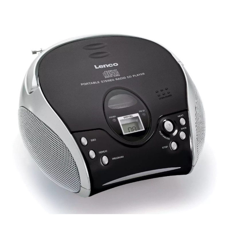 Lenco SCD-24 Skaitmeninis FM juodas Silver MP3 atkūrimas