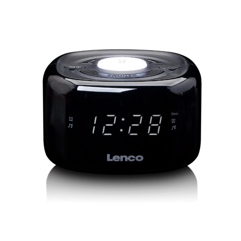 Lenco CR-12BK Skaitmeninis juodas laikrodis