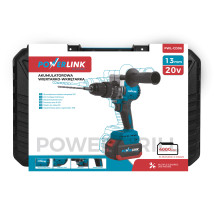 Powerlink by Extralink, Cordless drill driver, impact with handle PWL-06 13mm 20V 2x4Ah