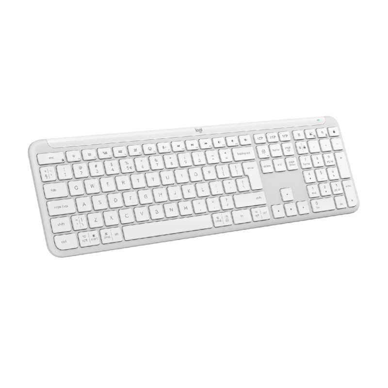 Logitech 920-012466 klaviatūra biurui, belaidė radijo dažnio + „Bluetooth“, QWERTY, JAV, tarptautinė, balta