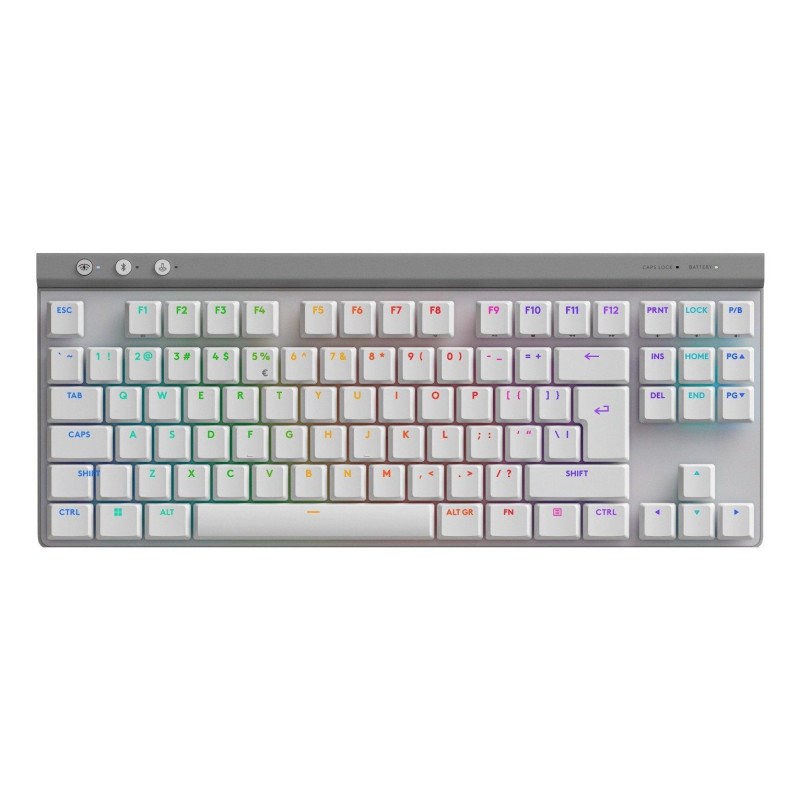 Logitech G G515 Lightspeed TKL“ žaidimų klaviatūra, belaidė su „Bluetooth“, QWERTY, JAV, balta