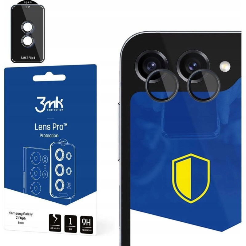 „Samsung Galaxy Z Flip 6“ – 3 mk objektyvo apsauga „Pro“, juoda