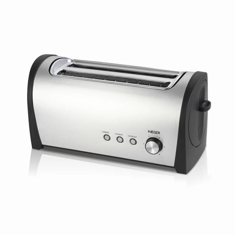 Haeger Desayuno Plus 6 2 griežinėliai 1400 W Juoda Nerūdijantis plienas