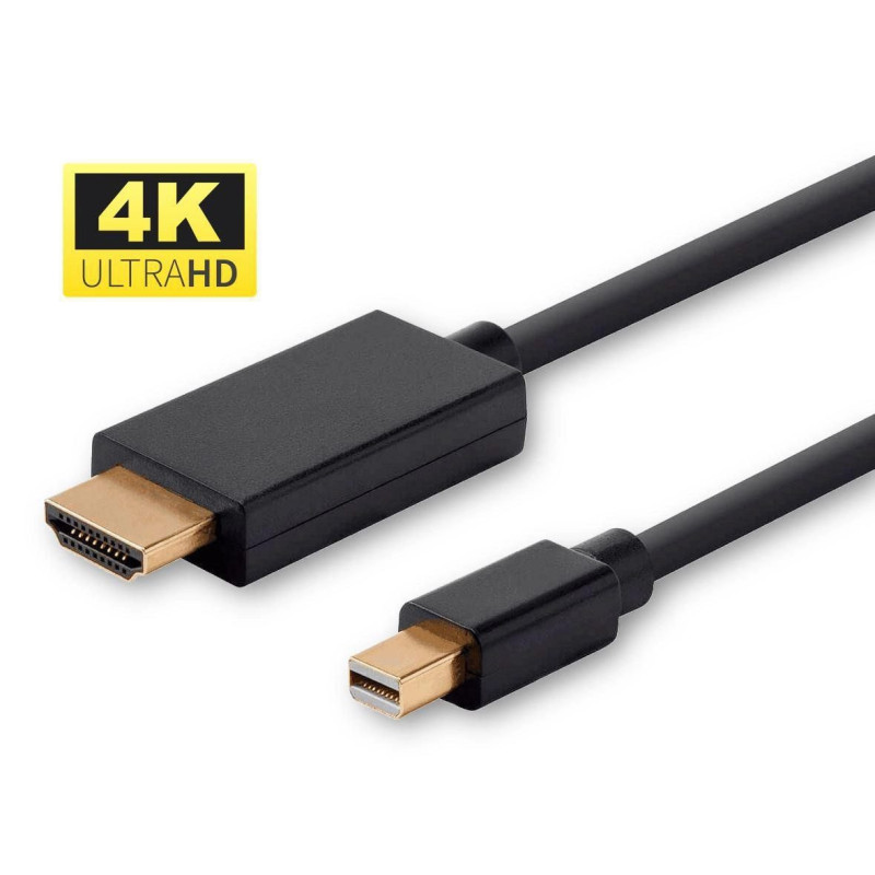 Microconnect MDPHDMI3B-4K video cable adapter 3 m Mini DisplayPort HDMI Type A (Standard) Black